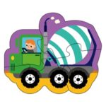 Puzzle cu 4 Vehicule de Santier pentru Bebelusi (16 piese) - Image 2