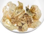 Ornament Brad de Craciun Glob Transparent cu Frunze din Folie Aurie Ø10cm - Image 2