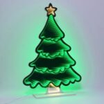 Lampa Oglinda Decorativa de Craciun Brad cu Efect Infinit & LED 39x10x59cm - Image 2