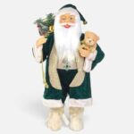 Mos Craciun Decorativ cu Costum Verde & Ursulet 60cm - Image 2