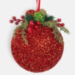 Glob de Craciun Rosu cu Beteala si Fructe de Padure Decorative Ø15cm - Image 2