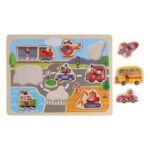 Puzzle din Lemn Drum cu Masini (10 piese) 30x22cm - Image 2