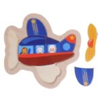 Puzzle din Lemn Avion (4 piese) 15x15cm - Image 2