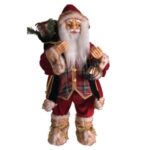 Figurina Mos Craciun cu Haina Rosie Felinar & Sac 80cm - Image 2