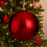 Ornament Brad de Craciun Glob Rosu Ø20cm - Image 2