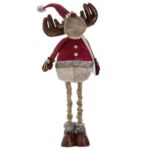 Figurina Decorativa de Craciun Ren cu Picioare Extensibile & Sacou Bordo 100-150cm - Image 2