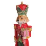 Decoratiune de Craciun Figurina 3D Caine cu Uniforma de Soldat din Polyresin 11x9x37cm - Image 2