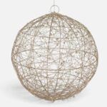 Decoratiune Suspendabila Bila Sampanie cu Margele si 30 LED-uri Ø25cm - Lumina Alba Calda - Image 2