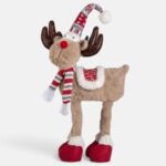 Figurina Decorativa de Craciun Ren cu Caciula cu Model Jacquard 65cm - Image 2