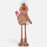 Figurina Decorativa de Craciun Om de Turta Dulce Candy cu Picioare Telescopice 53-76cm - Image 2