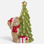 Decoratiune de Craciun Ursulet cu LED si Brad 40cm - Image 2