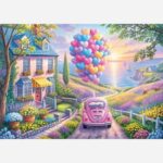 Puzzle Masina Roz cu Baloane (1000 Piese) - Trefl - Image 2