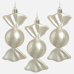 acadele-cra-sampanii-mat-3buc-list.jpg Set 3 Ornamente de Craciun Bomboane Sampanii Mate cu Glitter 13cm - Image 1