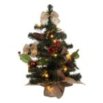 Brad de Craciun Decorativ de Masa cu 20 de LED-uri Conuri cu Baterii & Suport - 50cm