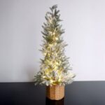 Brad Decorativ de Craciun Nins cu Ghiveci & LED Ø12x60cm