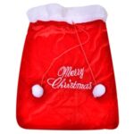 Sac pentru Cadouri Catifelat Rosu Alb "Merry Christmas" 35x43cm