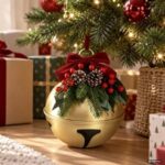 Clopotel Decorativ de Craciun Auriu cu Crengute Ø25cm