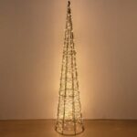 Con Luminos Decorativ de Craciun cu Sarma Neagra & 300 de Becuri LED 8 Functii 19x80cm