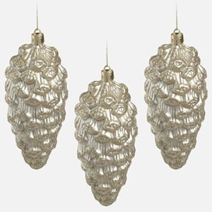 conuri-pin-cra-sampanii-mat-3buc-6cm-list.jpg Set 3 Ornamente de Craciun Sampanie Conuri de Brad Mate cu Glitter 13cm - Image 1