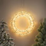 Coronita Metalica Decorativa Flash cu 400 de Becuri LED 30x6cm - Alb Cald