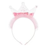 Coronita Par de Petrecere Coroana Roz Transparenta cu Confetti Roz & Tul