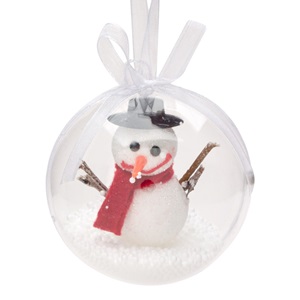 dis-bal-diafan-chionanthrop-chioni-8cm-list.jpg Ornament Brad de Craciun Glob Transparent Zapada Om de Zapada Ø8cm - Image 1