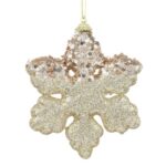 Ornament pentru Brad de Craciun din Spuma Fulg Bej 12cm