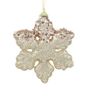 dis-nifada-sambani-poulies-12cm-list.jpg Ornament pentru Brad de Craciun din Spuma Fulg Bej 12cm - Image 1