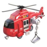 Elicopter de Salvare Rescue Rosu cu Targa Lumina & Sunet