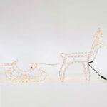 Figurina Decorativa Ren cu Sanie & Lumina de Craciun 2.2m