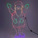 Figurina Mos Craciun din Furtun Luminos cu LED 66x94cm - Multicolor