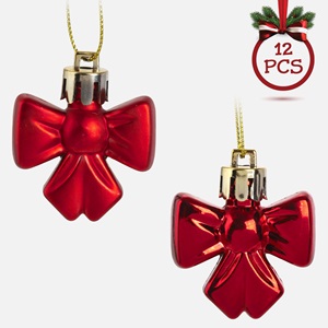 funda-cra-rosie-12buc-ros-4cm-list.jpg Set Ornamente de Craciun pentru Brad in Forma de Fundite Rosii Ø4cm - 12buc - Image 1