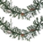 Ghirlanda Decorativa de Craciun Verde Ninsa cu 225 de Ramuri 2,7m x 20cm