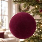Glob de Craciun Bordo Catifelat Ø20cm