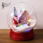 Glob de Zapada Mos Craciun Casa Turta Dulce cu Muzica & LED Ø23cm