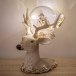 Figurina Decorativa de Craciun Cap de Ren cu LED 17x21x22cm
