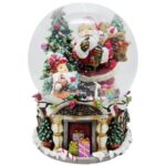 Glob de Zapada Decorativ de Craciun Muzical Mos Craciun Copii Cadouri 20cm
