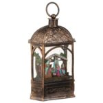 Glob de Zapada de Craciun Felinar cu Iesle Lumina & Muzica 15x8x26cm