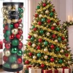 Set 80 Globuri de Craciun Colorate cu Glitter - 2 Dimensiuni