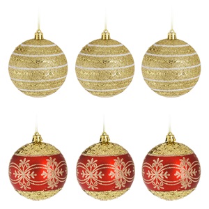 globuri-cra-6buc-ros-2mod-gl-aurii8-list.jpg Set Globuri de Craciun Rosii Aurii cu Glitter Ø8cm - 6buc - Image 1