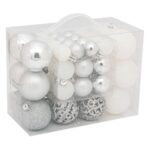 Globuri de Craciun  Albe  Aurii  Value Pack  50buc  3-4-6cm