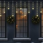Instalatie de Lumini Perdea cu 120 de Becuri LED Stele Program de Exterior & Interior 2,5cm - Alb Cald