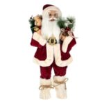 Figurina Decorativa Mos Craciun cu Sac Verde 60cm