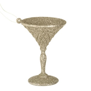 ornam-cra-pahar-sampaniu-9cm-list.jpg Ornament Brad de Craciun Pahar Cocktail cu Glitter Bej 9cm - Image 1
