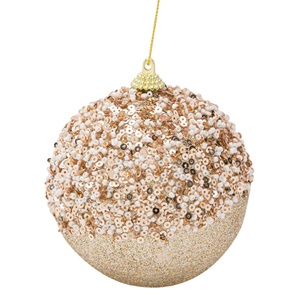 ornament-brad-de-craciun-glob-bej-paiete-margele-glitter-9cm-list.jpg Ornament Brad de Craciun Glob Bej Paiete Margele Glitter Ø9cm - Image 1
