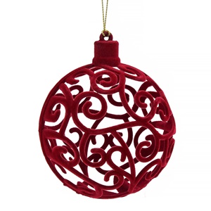 ornament-brad-de-craciun-glob-bordo-cu-model-10cm-list.jpg Ornament Brad de Craciun Glob Bordo cu Model Ø10cm - Image 1