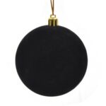 Ornament Brad de Craciun Glob Catifelat Negru Ø8cm