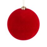 Ornament Brad de Craciun Glob Catifelat Rosu Ø15cm