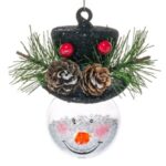 Ornament Brad de Craciun Glob Transparent Om de Zapada Palarie Neagra Ø8cm