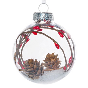 ornament-brad-de-craciun-glob-transparent-zapada-con-crengu-a-8cm-list.jpg Ornament Brad de Craciun Glob Transparent Zapada Con Crenguta Ø8cm - Image 1